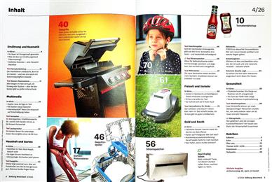 Stiftung Warentest Inhaltsverzeichnis