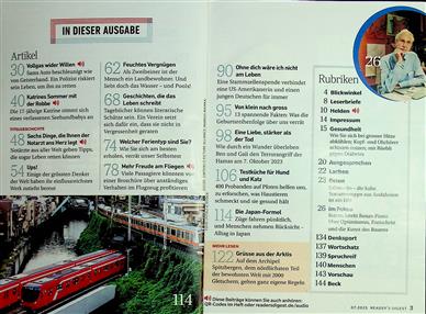 Reader's Digest Inhaltsverzeichnis