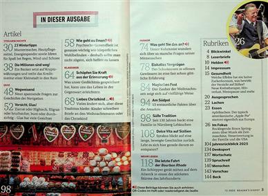 Reader's Digest Inhaltsverzeichnis