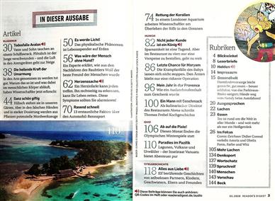 Reader's Digest Inhaltsverzeichnis