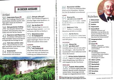 Reader's Digest Inhaltsverzeichnis