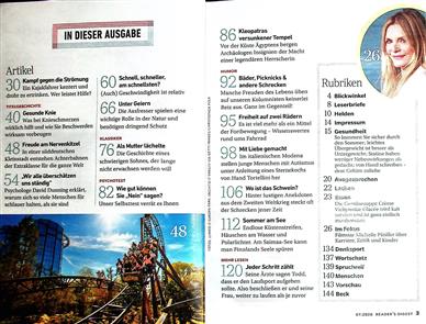 Reader's Digest Inhaltsverzeichnis