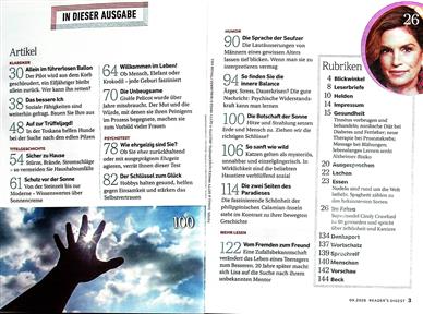 Reader's Digest Inhaltsverzeichnis