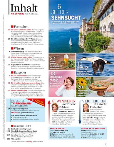 Bild + Funk Inhaltsverzeichnis