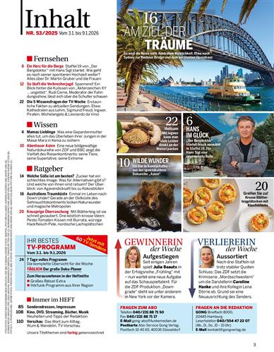 Bild + Funk Inhaltsverzeichnis