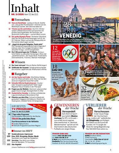 Bild + Funk Inhaltsverzeichnis