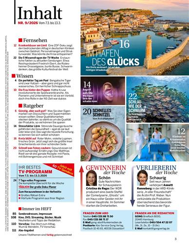 Bild + Funk Inhaltsverzeichnis