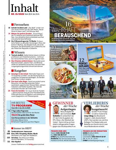 Bild + Funk Inhaltsverzeichnis