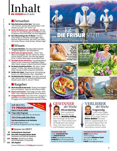 Bild + Funk Inhaltsverzeichnis