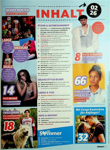 BRAVO Inhaltsverzeichnis