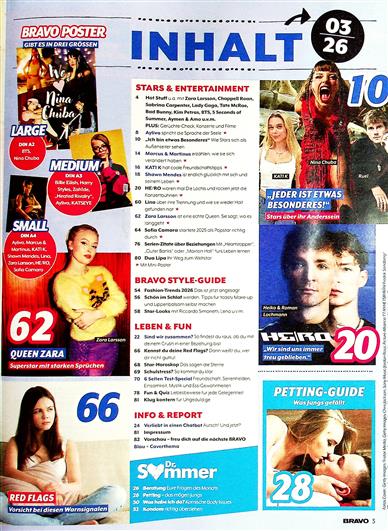 BRAVO Inhaltsverzeichnis