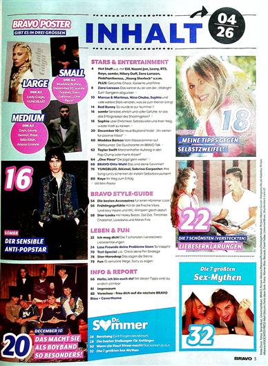 BRAVO Inhaltsverzeichnis