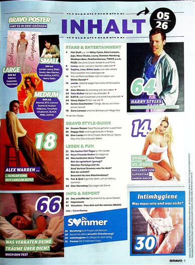 BRAVO Inhaltsverzeichnis