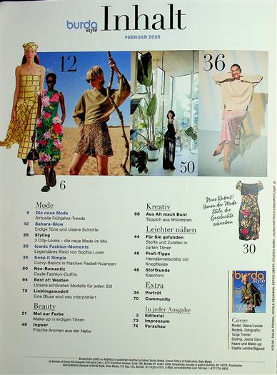 Burda Style Inhaltsverzeichnis