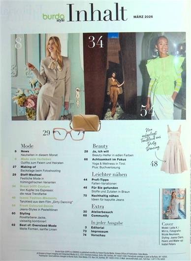 Burda Style Inhaltsverzeichnis