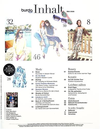 Burda Style Inhaltsverzeichnis