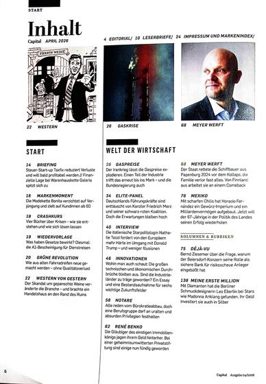 Capital Inhaltsverzeichnis