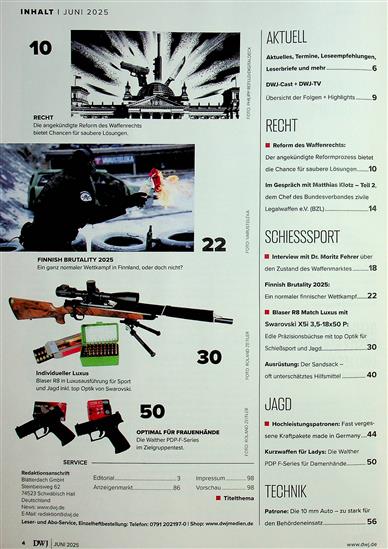Deutsches Waffen Journal Inhaltsverzeichnis