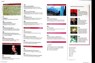 FONO FORUM Inhaltsverzeichnis