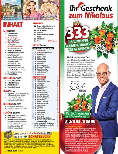 Freizeit Revue Inhaltsverzeichnis