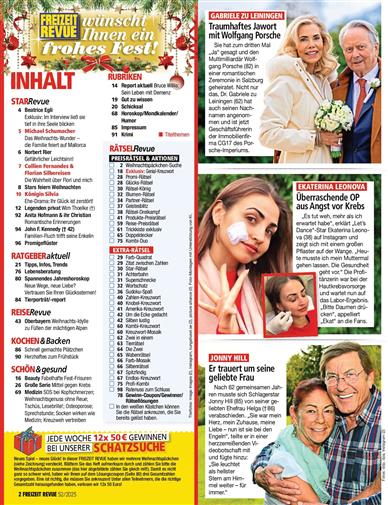 Freizeit Revue Inhaltsverzeichnis