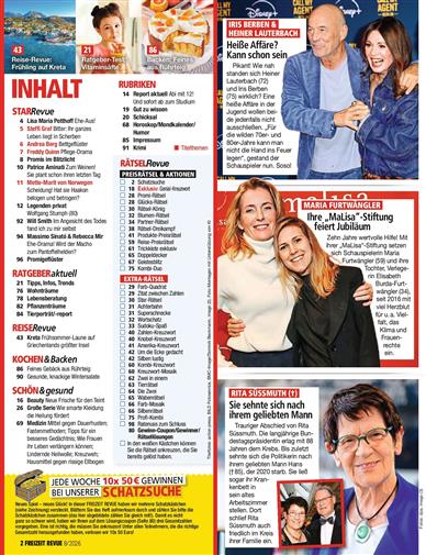 Freizeit Revue Inhaltsverzeichnis