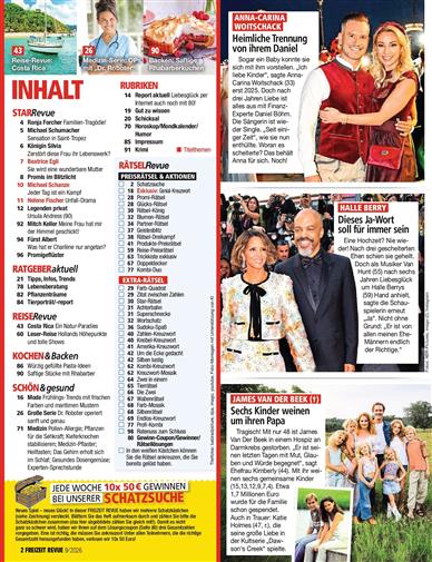 Freizeit Revue Inhaltsverzeichnis