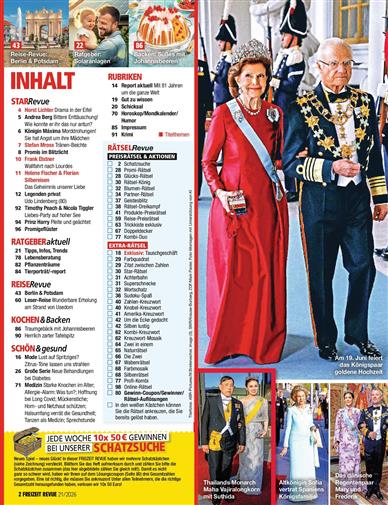 Freizeit Revue Inhaltsverzeichnis