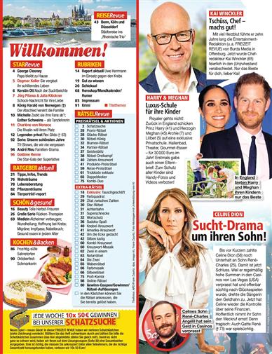 Freizeit Revue Inhaltsverzeichnis