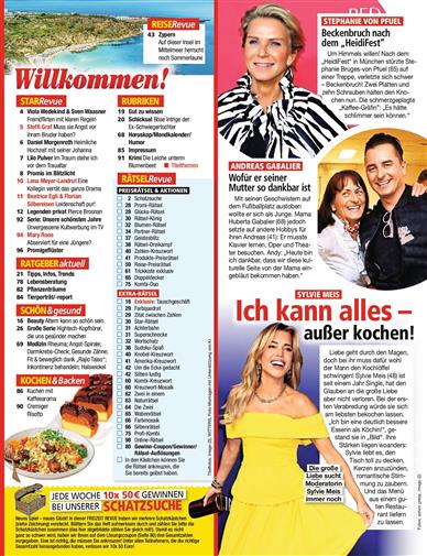 Freizeit Revue Inhaltsverzeichnis