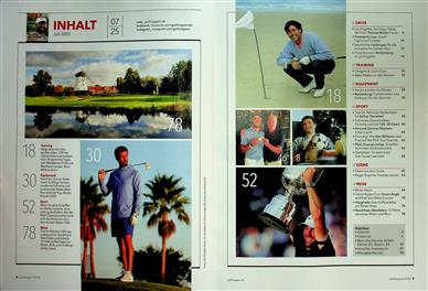 Golf Magazin Inhaltsverzeichnis