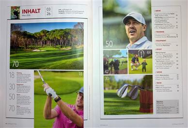 Golf Magazin Inhaltsverzeichnis