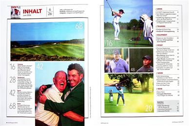 Golf Magazin Inhaltsverzeichnis