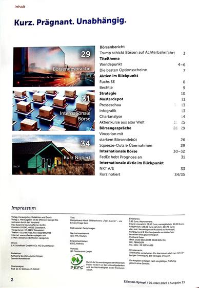 Effecten-Spiegel Inhaltsverzeichnis