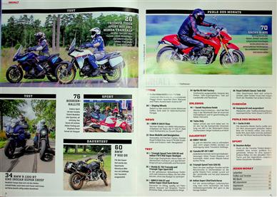 MO Motorrad Magazin Inhaltsverzeichnis