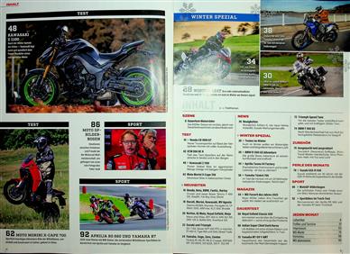 MO Motorrad Magazin Inhaltsverzeichnis