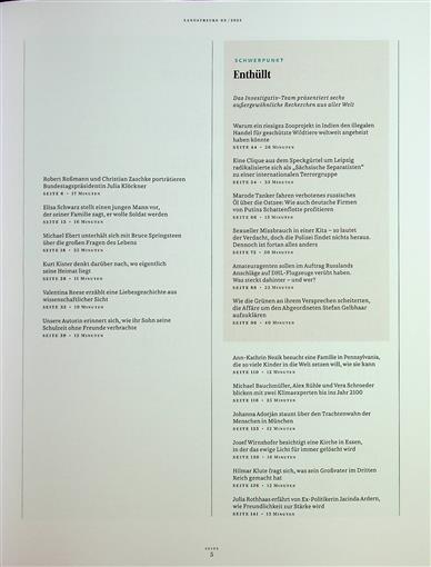 Süddeutsche Zeitung Langstrecke Inhaltsverzeichnis