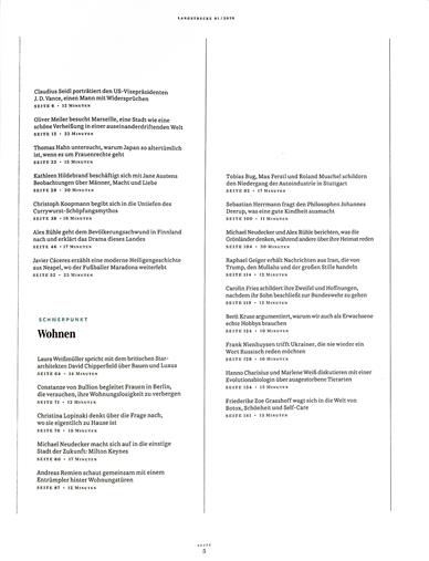 Süddeutsche Zeitung Langstrecke Inhaltsverzeichnis