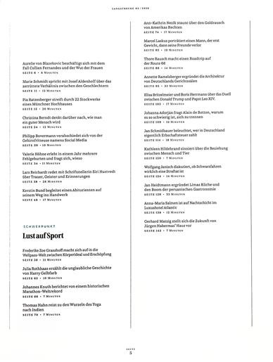 Süddeutsche Zeitung Langstrecke Inhaltsverzeichnis