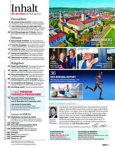 HörZu Inhaltsverzeichnis