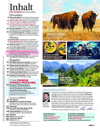 HörZu Inhaltsverzeichnis