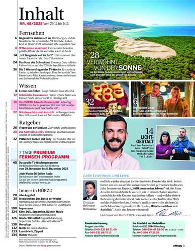 HörZu Inhaltsverzeichnis