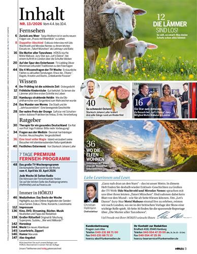 HörZu Inhaltsverzeichnis