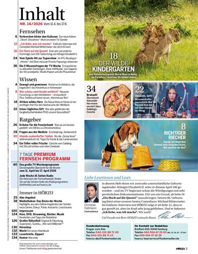 HörZu Inhaltsverzeichnis