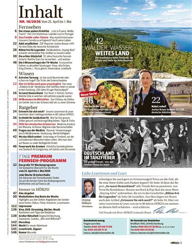 HörZu Inhaltsverzeichnis