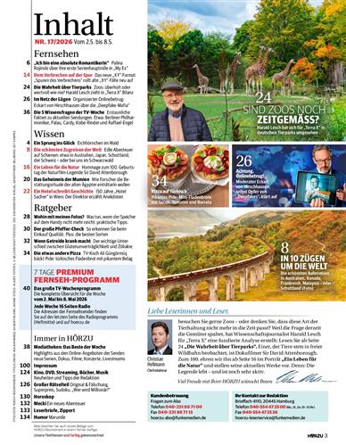 HörZu Inhaltsverzeichnis