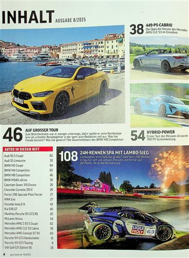 Sport Auto Inhaltsverzeichnis