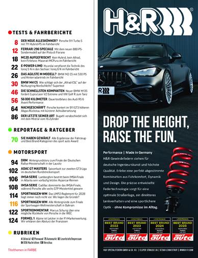 Sport Auto Inhaltsverzeichnis