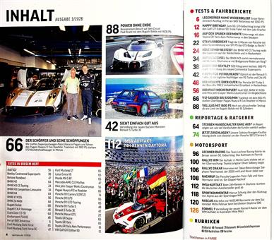 Sport Auto Inhaltsverzeichnis