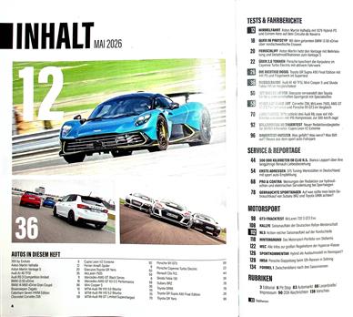 Sport Auto Inhaltsverzeichnis